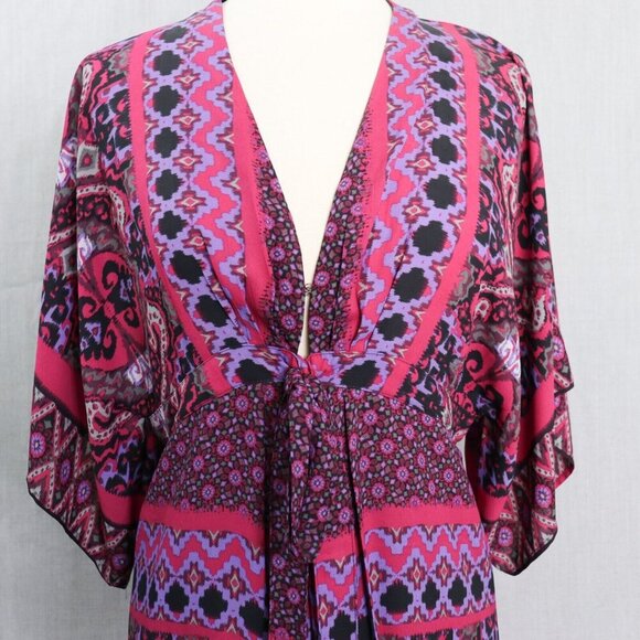 Express Pink and Purple Patterned Dress - Picture 6 of 16
